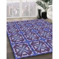 thumbnail image 3 of Ahgly Company Tapis d'Intérieur Ronds Transitionnels Bleus Lavables à la Machine, 8 Pieds Rond, 3 of 7