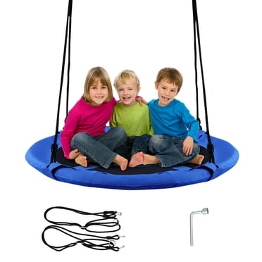Goplus 40'' Flying Saucer Tree Swing Indoor Outdoor Play Set Kids Christmas Gift Blue