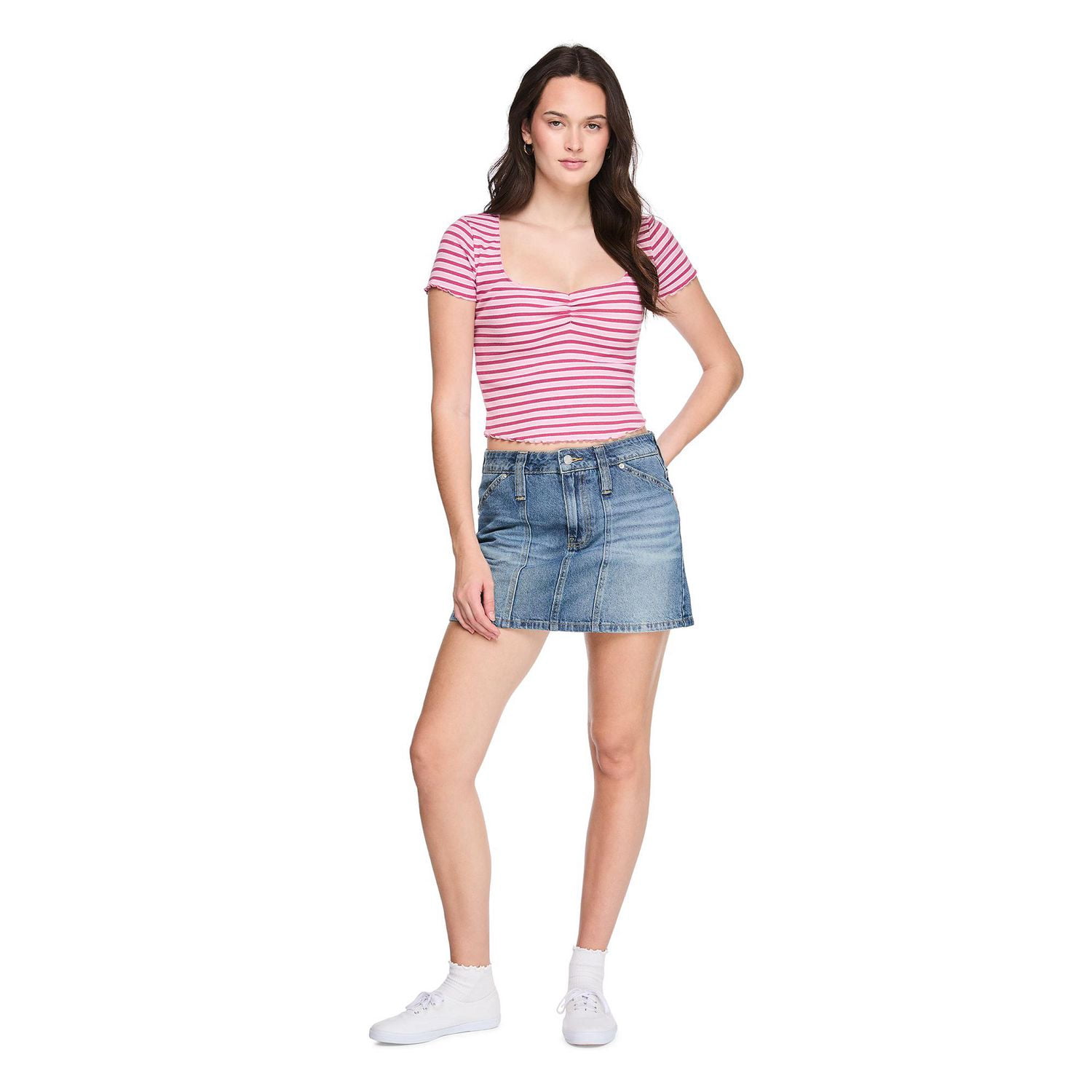 T-shirt rayé No Boundaries pour femmes