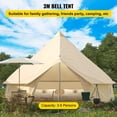 thumbnail image 2 of VEVOR Yurt Tent 9.84ft / 3m, Cotton Canvas Bell Tent with Wall Stove Jacket Glamping Tent Waterproof Bell Tent for Family Camping Outdoor Hunting in 4 Seasons, 2 of 9