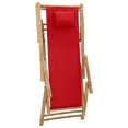 thumbnail image 5 of vidaXL Chaise Longue Bambou et Toile Rouge, 5 of 5