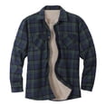 thumbnail image 1 of EGNMCR Jackets for Men Check Lapel Button Long Sleeve Loose Plus Fleece Thick Men's Jacket, 1 of 8