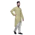 thumbnail image 2 of Atasi Printed Long Sleeve Kurta For Men Button Down Cotton Slub Ethnic Shirt, 2 of 5