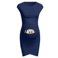 thumbnail image 3 of HWRETIE Robe de Maternité Imprimée pour Femmes Robe Courte Décontractée Accessoire Photo de Grossesse Tenue pour Futures Mamans, 3 of 6