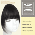 thumbnail image 2 of Frange à Clip pour Femmes Extensions de Cheveux 100 % Humains Frange Française Plate Frange Nette avec Postiches Frange Courbée à Clip pour Usage Quotidien, 2 of 7