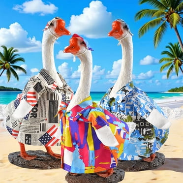 Sentmoon Porch Goose Winter Porch Goose Outfit Gooses Costumes for Porch White Gooses Decorated Shirt Outdoor Garden Courtyard Lawns Gooses Statue