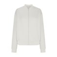 thumbnail image 3 of iHPH7 Vestes Légères pour Femmes Veste à Fermeture Éclair Veste Texturée Vestes pour Femmes Veste de Baseball Mode d'Automne Manteau pour Femmes Blanc G, 3 of 6