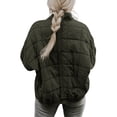 thumbnail image 3 of Kmbangi Women Stand Collar Long Sleeve Solid Color Full Zip Quilted Jackets, 3 of 4