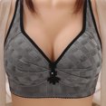 thumbnail image 2 of Birdeem Womens Non Steel Ring Style Printed Gathered Middle Button Breathable Underwear Daily Bra, 2 of 5