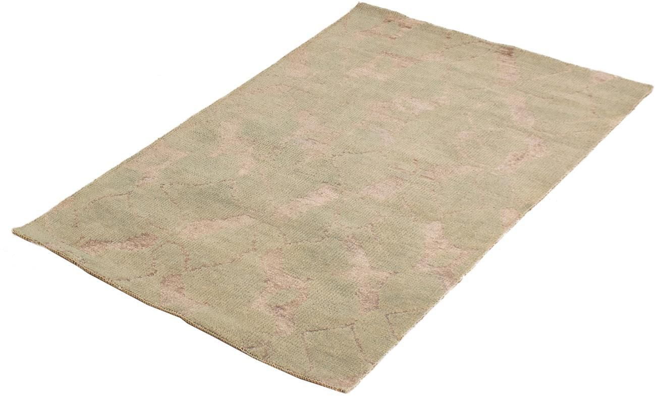 ECARPETGALLERY 3'10" x 5'11" Carved La Seda Hand-knotted Area Rug for Living Room, Dining Room and Bedroom in Grn