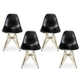 thumbnail image 1 of Ensemble de 4 chaises à jambes en or noir Eiffel, 1 of 1