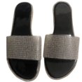 thumbnail image 1 of Womens Flat Sandals Rhinestone Clear Strap Open Toe Colorful Blingbling Non Slip Lightweight Breathable Summer Beach Sandals Black, 1 of 5
