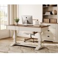 thumbnail image 4 of WAMPAT 59-inch Executive Desk with Charging Station, 3 Drawers, Farmhouse Office Desk for Home Study, Durable Wood Computer Table, White, 4 of 10