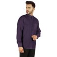 thumbnail image 3 of Bestman Solid Button-Down Shirt For Mens Chinese Collar Front Placket Formal Shirts, 3 of 7