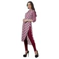 thumbnail image 4 of Moomaya Tunique en Coton à Manches Retroussables pour Femmes Kurti Imprimé Longueur Genou Kurta d'Été, 4 of 6