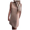 thumbnail image 1 of EQWLJWE Longue Robe pour Femmes Robe Unie Sans Manches Mode Dos Nu Jupe Robe, 1 of 9