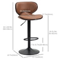 thumbnail image 3 of HOMCOM Tabouret de Bar Vintage Ensemble de 2 Chaises en Leathaire à Hauteur Réglable, 3 of 10