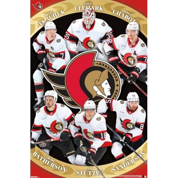 Refurbished Trends International NHL Ottawa Senators Team 25 Wall Poster, Glossy PhotoArt Paper, 34 in x 22.4 in, Unframed