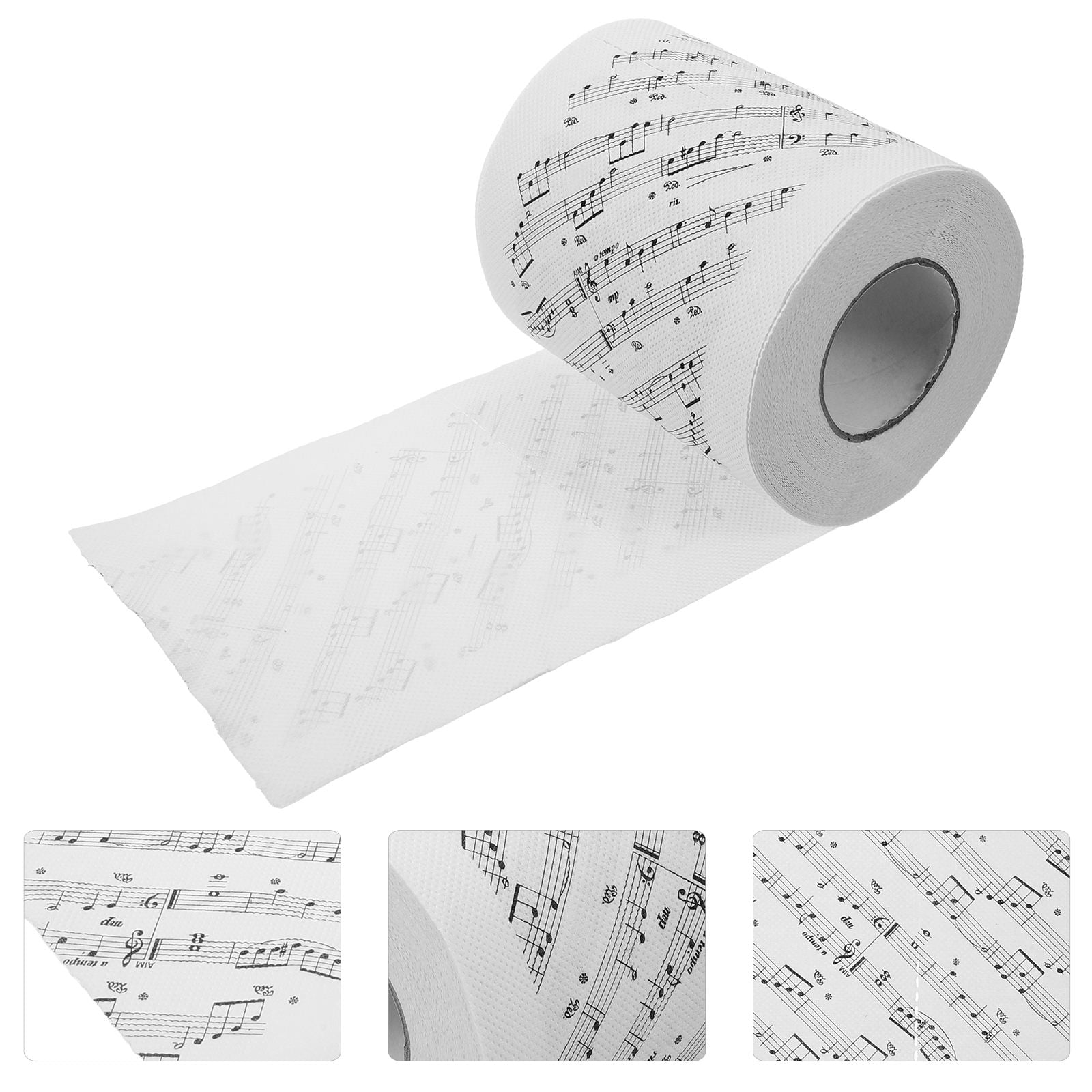 OULII Printed Music Notes Toilet Tissue Paper Roll White Soft Paper for Home Use