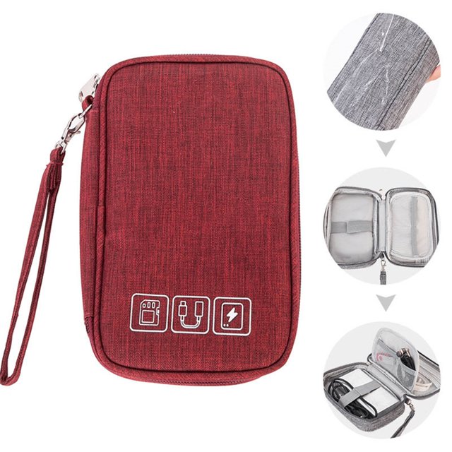 Oliegs Heated Blanket Digital Electronics Cable Storage Bag Travel Bag Electronic Accessories Cable Storage Bag Box Charger Cell Phone USB Headset Sd Card Storage Bag Chocolate