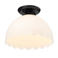 thumbnail image 4 of Dorinda 1-Light Semi-Flush in Matte Black with Opal, 4 of 10