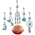 thumbnail image 1 of SNNROO Dangly Belly Button Ring 14G Belly Jewelry 5Pcs Banana Bars Belly Button Piercing Blue, 1 of 7