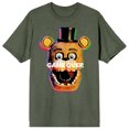 thumbnail image 1 of Five Nights at Freddy's "Game Over" Freddy Fazbear Adult Sage Green Short Sleeve Tee-Medium, 1 of 4