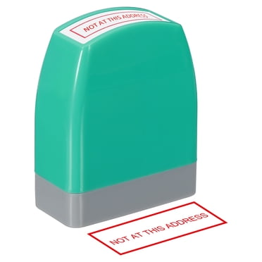 No At This Address Notice Stamp Self Inking Red Ink Office Stamps Pre Inked Message Stamp Refillable Business Stamp, Green