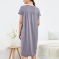 thumbnail image 4 of Besolor Chemises de Nuit Grande Taille pour Femmes Été Confortables à Manches Courtes Col Ras du Cou Vêtements de Nuit Chemises de Sommeil Robe de Nuit, 4 of 5