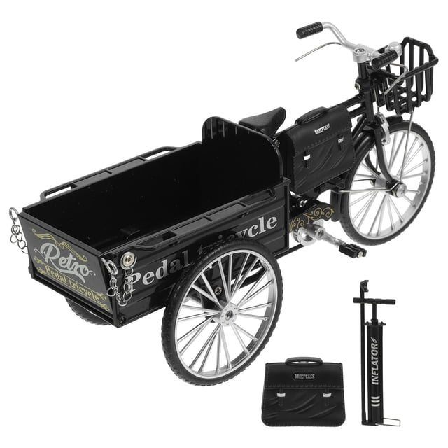 unbranded 1 Set Lifelike Tricycle Adornment Iron Retro Bike Model for Home Interior Adults