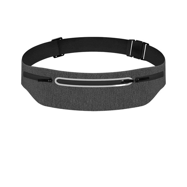 "Ultra-Light Reflective Running Belt - Waterproof 3-Zip Waist Pack for Phones & Essentials (Fits 7.5" Devices) - Adjustable 24"-47" for Jogging, Gym, Cycling - Dark Grey"