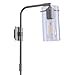 thumbnail image 3 of Linea di Liara Gemma Brushed Nickel Plug In Wall Sconce Swing Arm Clear Glass Shade, 3 of 4