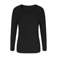 thumbnail image 4 of FAIWAD Womens V Neck Ribbed Knit Tops Long Sleeve Basic Slim Knit Top Stretch Casual Crop Tops, 4 of 5