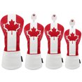 thumbnail image 2 of Golf Headcover Maple Leaf Styles PU Leather Soft Durable Golf Club Covers For Driver Fairway Hybrid Waterproof Protector Set 1, 2 of 6