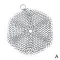 thumbnail image 1 of Steel Cast Iron Pot Cleaner Chain Mail Scrubber Cookware Kitchen Tool J2A2, 1 of 6