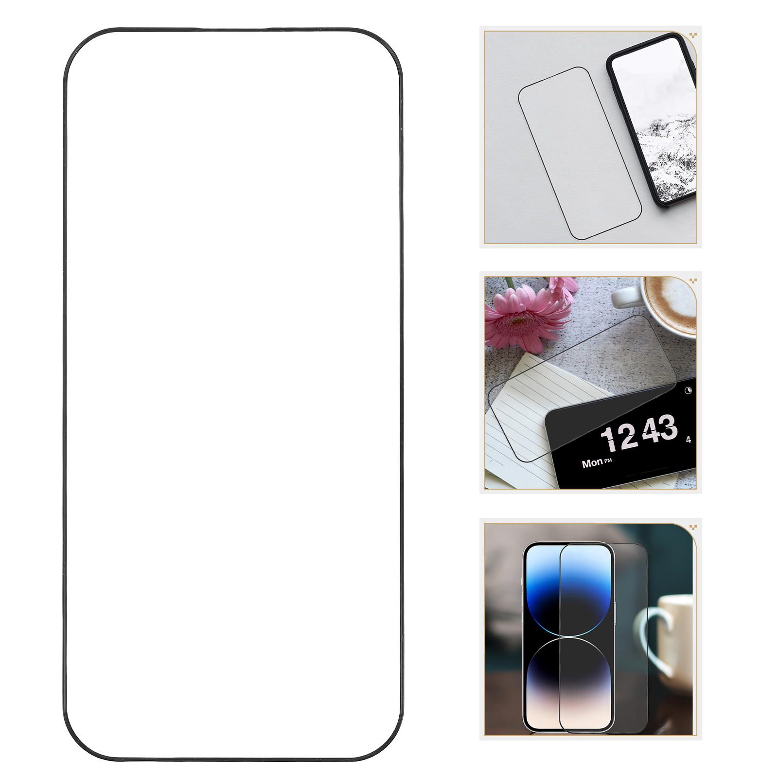 HONMEET Full Coverage Transparent Tempered Glass Screen Protector with High Definition Clarity and Fingerprint Support