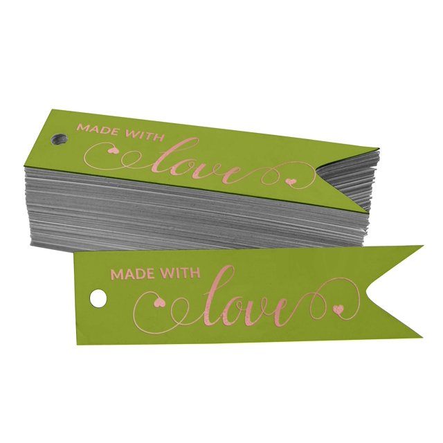 Inkdotpot Rose Gold Foil Paper Hang Tags Made With Love Text Favor Tags 50 Pieces