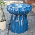 thumbnail image 2 of International Caravan OPG-066-NV Tabouret de Jardin Rond en Céramique à Bord Festonné - Bleu Marine, 2 of 2