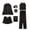 Black, variant on Teissuly Womens Pajamas Homewear Pajamas Sets Faux Silk Pyjama Nightwear Sleepwear Seven PC Sets