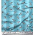 thumbnail image 1 of Soimoi Blue Poly Georgette Fabric Stripe & Wild Animal Print Sewing Fabric BTY 42 Inch Wide, 1 of 3
