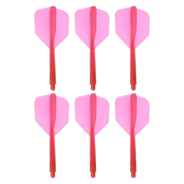 Unique Bargains Integrated Dart Shaft Flights, 6 Pack Durable Dart Flight Set, Red
