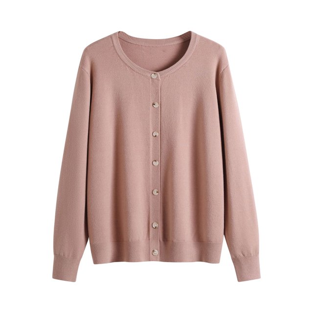 Cameland Cardigan Veste Chandail Uni à Col Rond pour Femmes Chandail à Col Rond