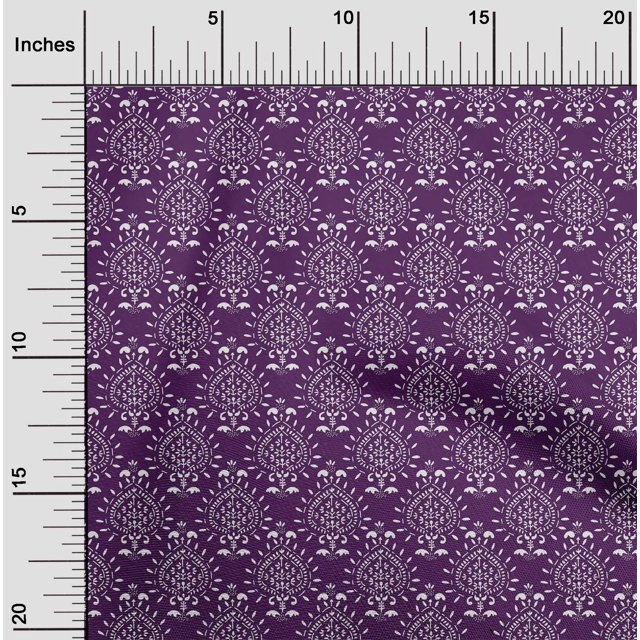 oneOone Polyester Lycra Fabric Floral Block Print Sewing Fabric BTY 56 Inch Wide