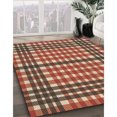thumbnail image 3 of Ahgly Company Tapis d'Intérieur Lavable à la Machine, Carré, Transitionnel, Rouge Brique de Feu, Tapis de Zone, 3 Pieds Carré, 3 of 7