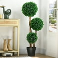 thumbnail image 2 of HOMCOM 3.6ft Artificial Tree, Three Ball Boxwood Topiary for Indoor Outdoor, 2 of 10