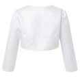 thumbnail image 2 of TSSOE Boléro Shrug à Manches Longues pour Filles, Broderie Florale, Robe de Princesse, Couvre-Robe, Cardigan Court, Blanc 110, 2 of 7