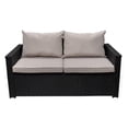 thumbnail image 4 of Kingfisher Lane Ensemble de Canapé de Patio en Osier 2 Pcs, Noir, 4 of 6