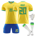 thumbnail image 1 of 2023 Ensemble de Maillot d'Équipe de Soccer à Domicile pour Hommes et Femmes Brazil VINIJR. 20# Mode pour Enfants Manches Courtes Adulte sport Course Ensemble d'Uniformes de Soccer avec Chaussettes pour Garçons et Filles, 1 of 2
