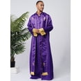 thumbnail image 3 of Moggemol Robe de Clergé d'Église pour Homme avec Étole Costume de Prêtre pour Jeu de Rôle Manches Longues Croix Dorée Soutane Violet G, 3 of 7