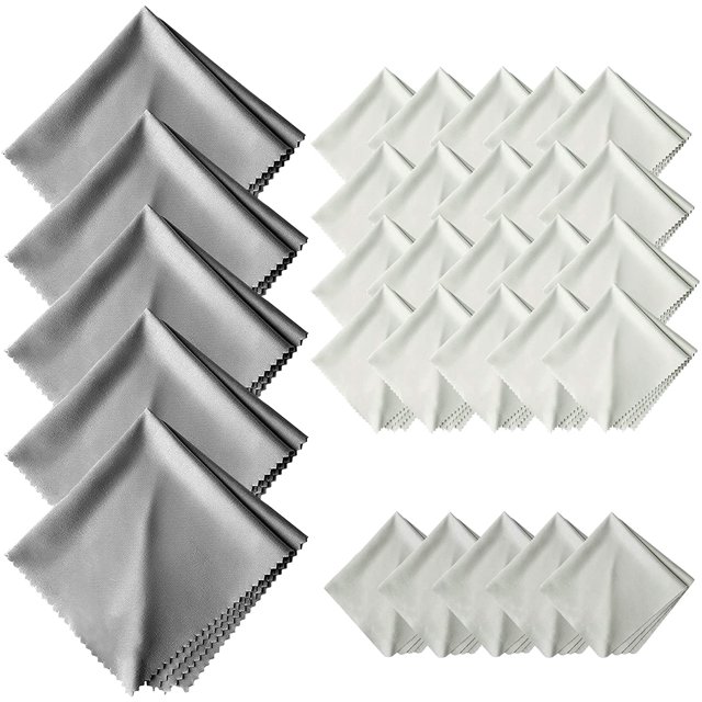 Eyeglasses Cleaning Cloths, Screens, Lens Wipe for All Electronic Device Screens(5 Pack Anti-Fog Wipe, 5 Pack Large Size and 20 Pack Small Size Microfiber Cleaning Cloths)